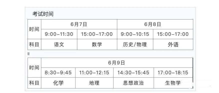 2022年重慶高考時(shí)間安排,重慶高考時(shí)間2022具體時(shí)間表