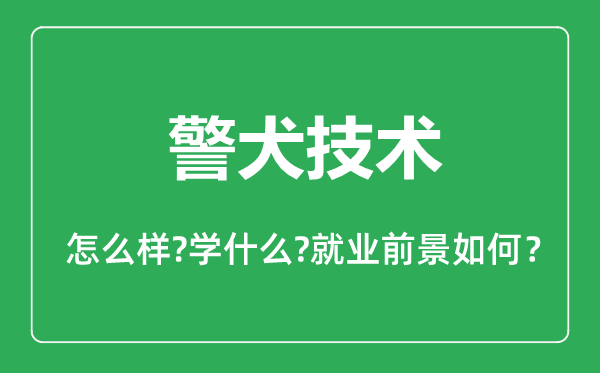 警犬技術(shù)專業(yè)怎么樣,警犬技術(shù)專業(yè)主要學(xué)什么,就業(yè)前景怎么樣