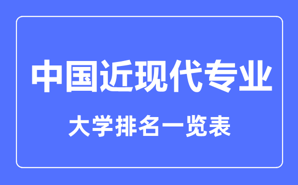 2023年全國中國近現(xiàn)代專業(yè)大學排名一覽表