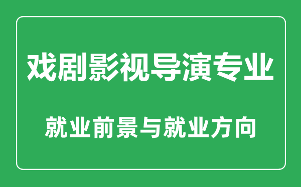 戲劇影視導(dǎo)演專業(yè)怎么樣,戲劇影視導(dǎo)演專業(yè)主要學什么,就業(yè)前景怎么樣