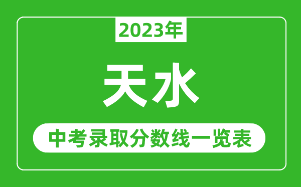 2023年天水中考錄取分?jǐn)?shù)線,天水市各高中錄取分?jǐn)?shù)線一覽表