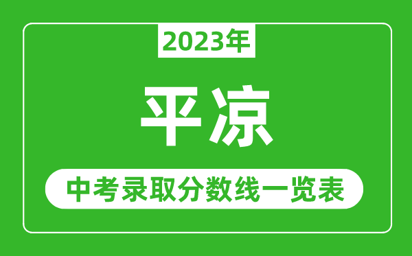 2023年平?jīng)鲋锌间浫》謹?shù)線,平?jīng)鍪懈鞲咧袖浫》謹?shù)線一覽表