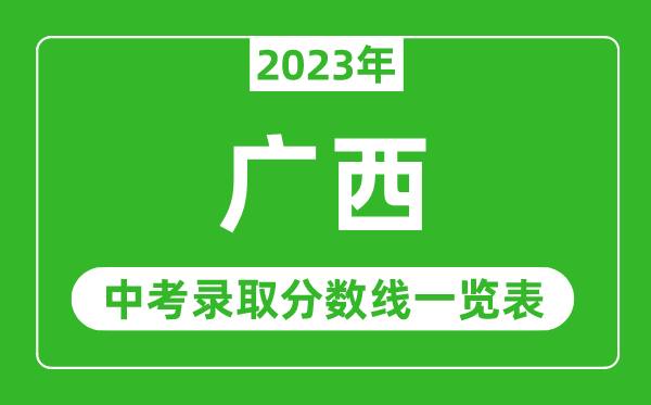 2023年廣西中考錄取分數(shù)線,廣西省各高中錄取分數(shù)線一覽表