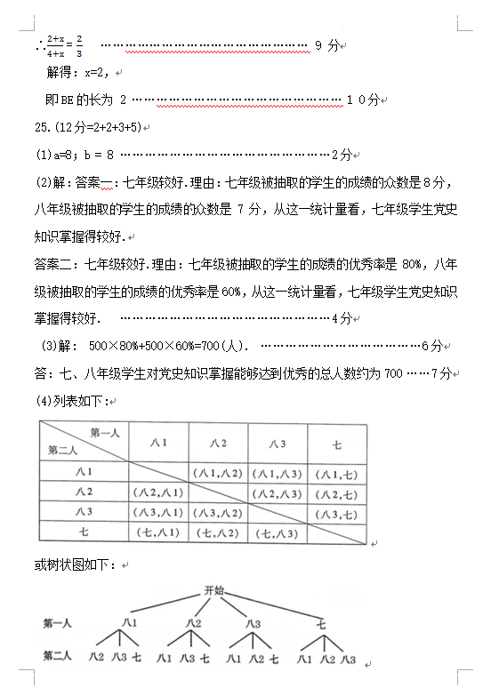 2023年青海中考數(shù)學(xué)試卷真題及答案