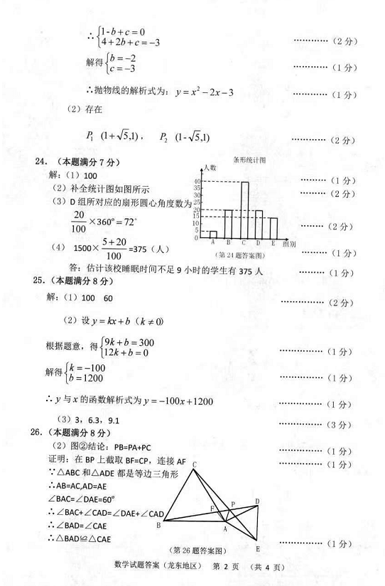 2023年鶴崗市中考數(shù)學試卷真題及答案