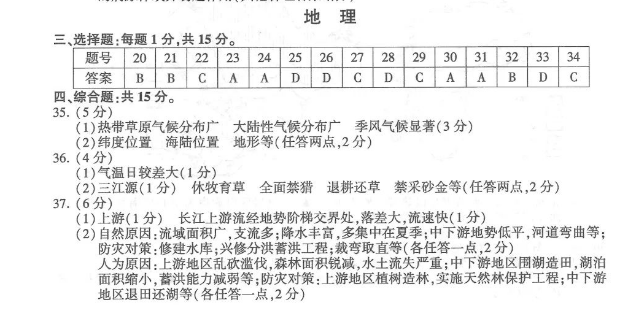 2023年連云港市中考地理試卷真題及答案