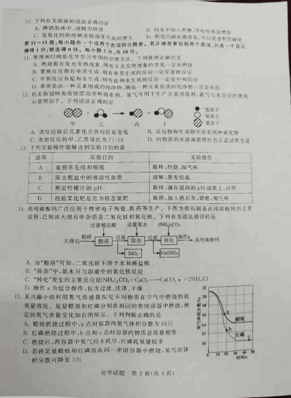 2023年泰州市中考化學(xué)試卷真題及答案