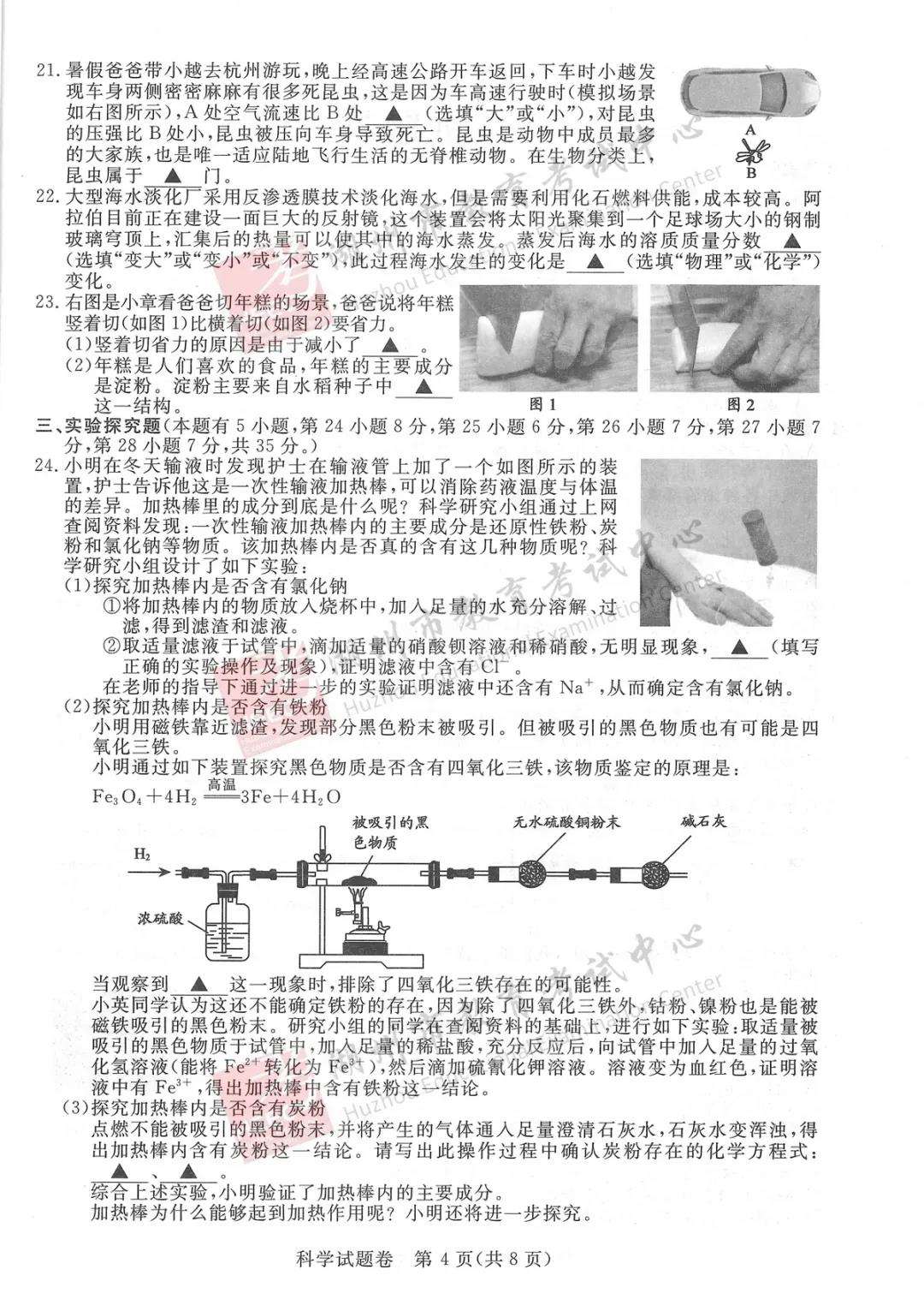 2023年湖州市中考生物試卷真題及答案