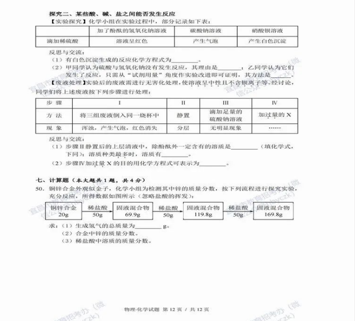 2023年宜昌市中考化學真題及答案