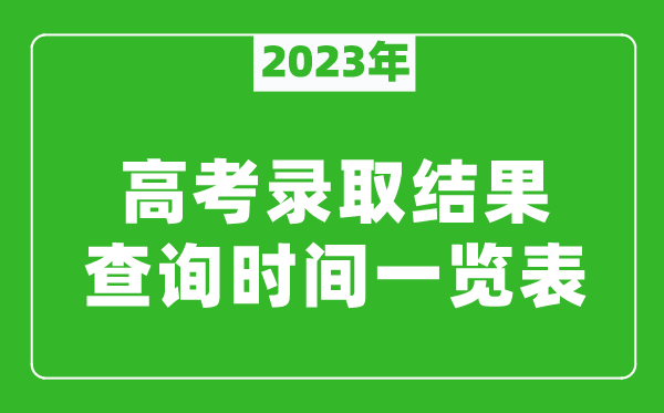 2023年高考錄取結(jié)果什么時(shí)候公布,高考錄取結(jié)果查詢時(shí)間一覽表