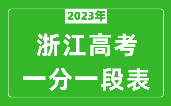 2023年浙江高考一分一段表(物理類+歷史類)