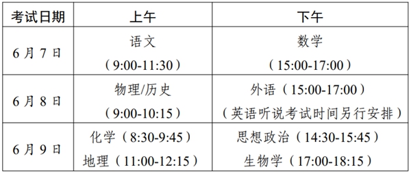 廣東高考時間2023年具體時間,廣東高考各科目時間安排表