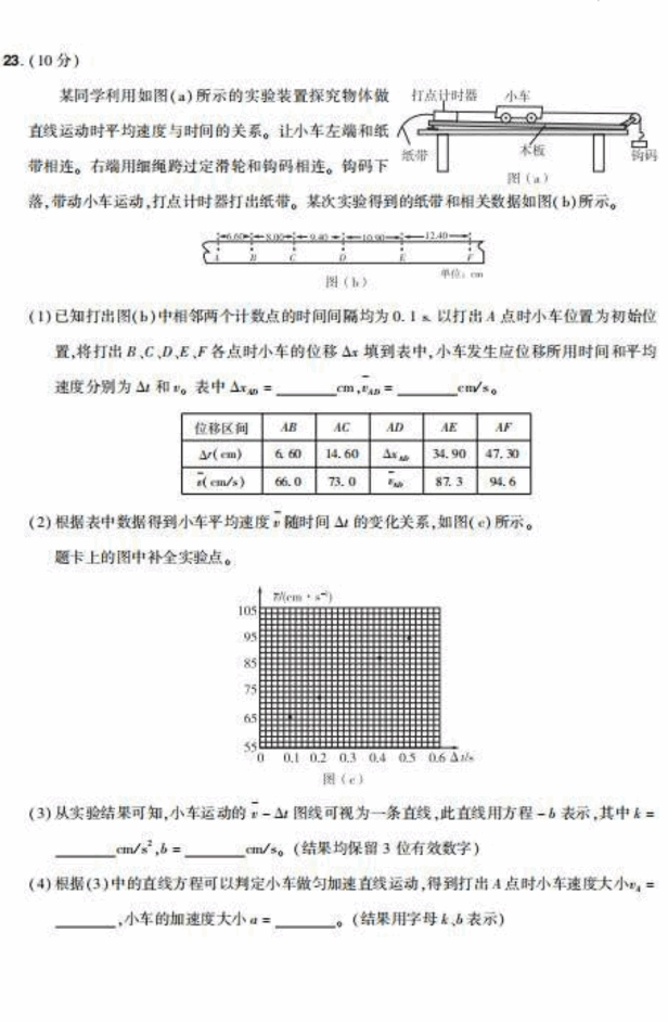 2023年全國(guó)甲卷高考理綜試卷真題及答案解析（完整版）