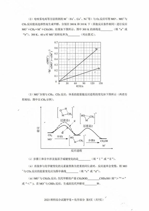 2023年全國甲卷高考理綜試卷真題及答案解析（完整版）