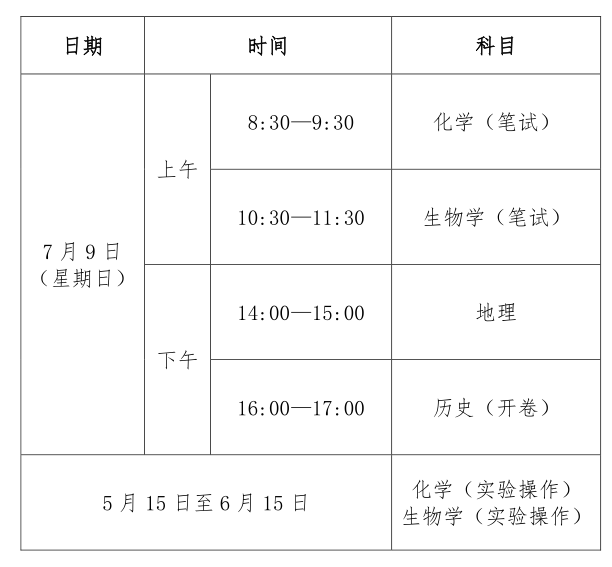 2024年上半年吉林高中學(xué)業(yè)水平考試具體時間安排