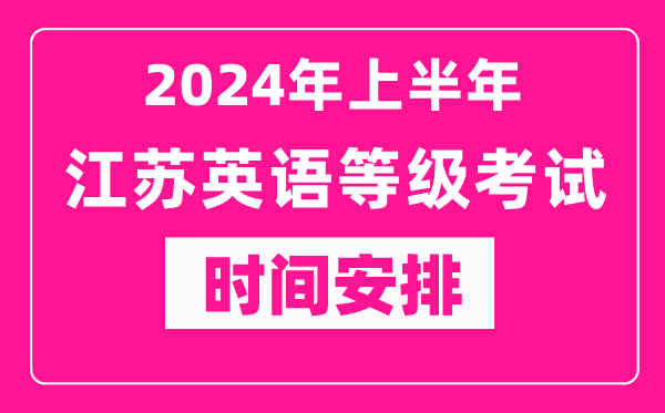 2024年上半年江蘇英語等級考試時間安排表