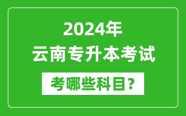 2024年云南專升本需要考哪些科目？