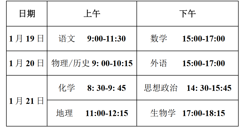 2024年九省聯(lián)考時間安排