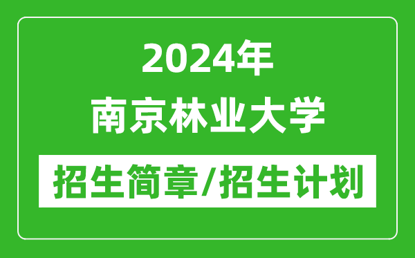 2024年南京林業(yè)大學(xué)研究生招生簡章及各專業(yè)招生計(jì)劃人數(shù)