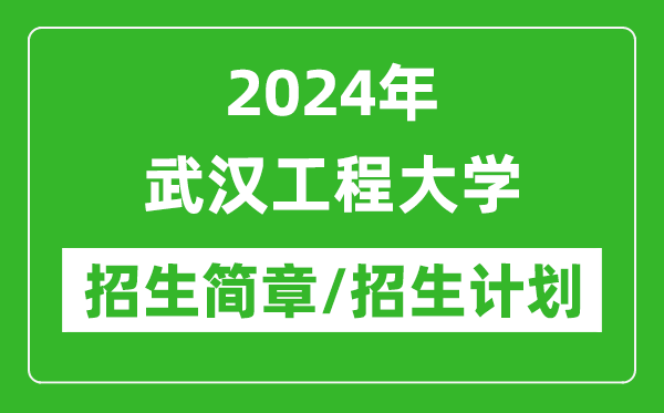 2024年武漢工程大學研究生招生簡章及各專業(yè)招生計劃人數(shù)