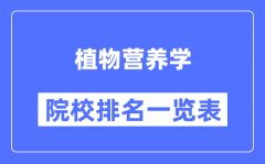 植物營養(yǎng)學專業(yè)考研院校排名一覽表