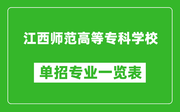 江西師范高等?？茖W(xué)校單招專業(yè)一覽表