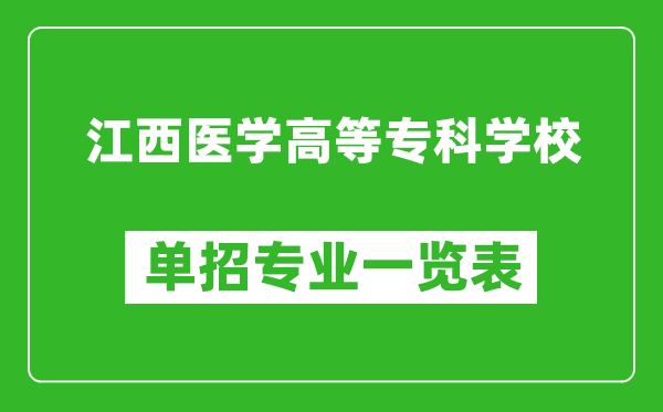 江西醫(yī)學高等?？茖W校單招專業(yè)一覽表