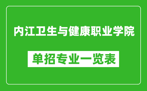 內(nèi)江衛(wèi)生與健康職業(yè)學(xué)院?jiǎn)握袑I(yè)一覽表