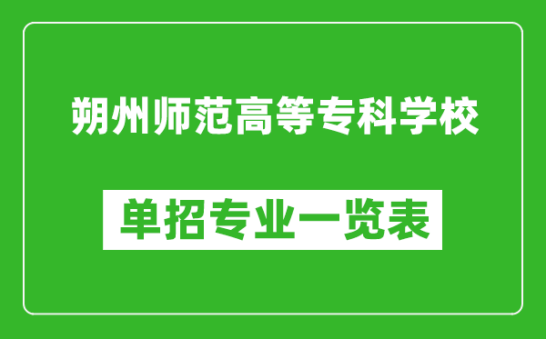 朔州師范高等?？茖W(xué)校單招專業(yè)一覽表