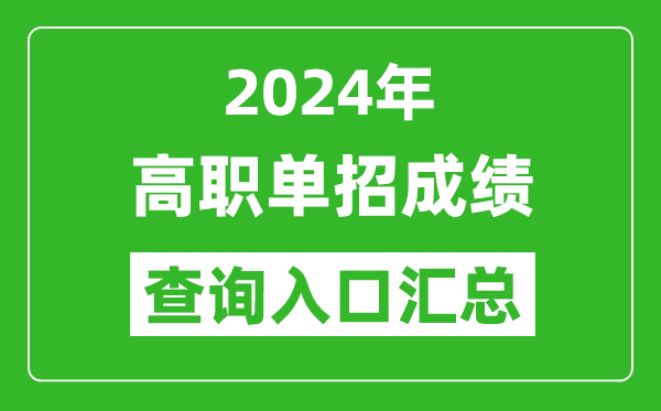 2024年全國各地單招成績查詢系統(tǒng)入口匯總表