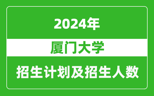 廈門(mén)大學(xué)2024年在青海的招生計(jì)劃及招生人數(shù)