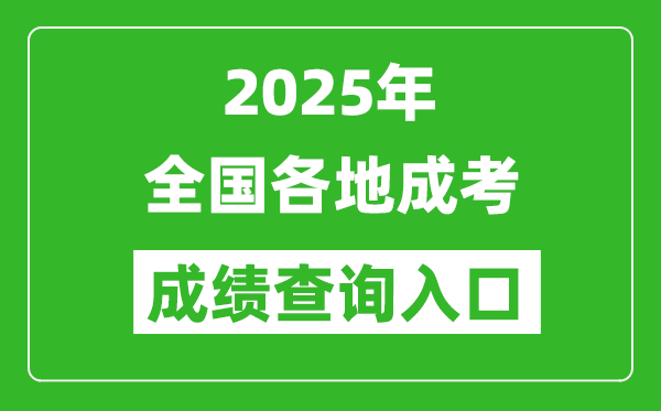 2025年全國各省市成考成績查詢?nèi)肟趨R總表