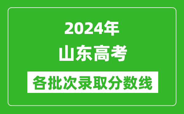 2024山東高考各批次錄取分數(shù)線一覽表（含一本,二本,專科）