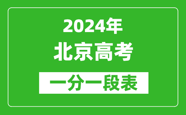 2024北京高考一分一段表,高考位次排名查詢（完整版）