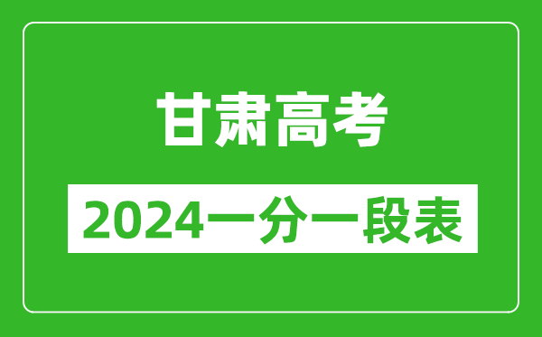 甘肅高考分數(shù)線2024年一分一段表（物理類+歷史類）