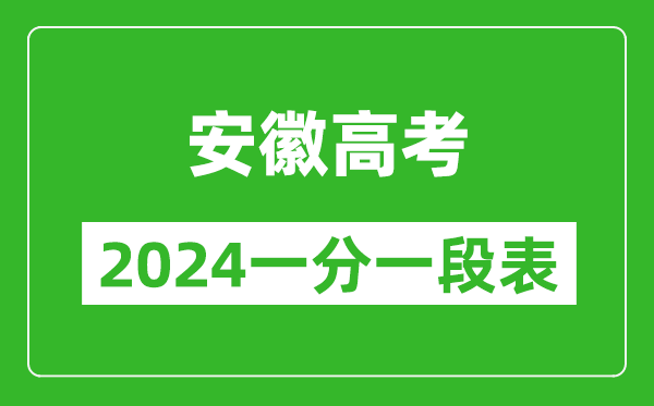 安徽高考分?jǐn)?shù)線2024年一分一段表（物理類+歷史類）