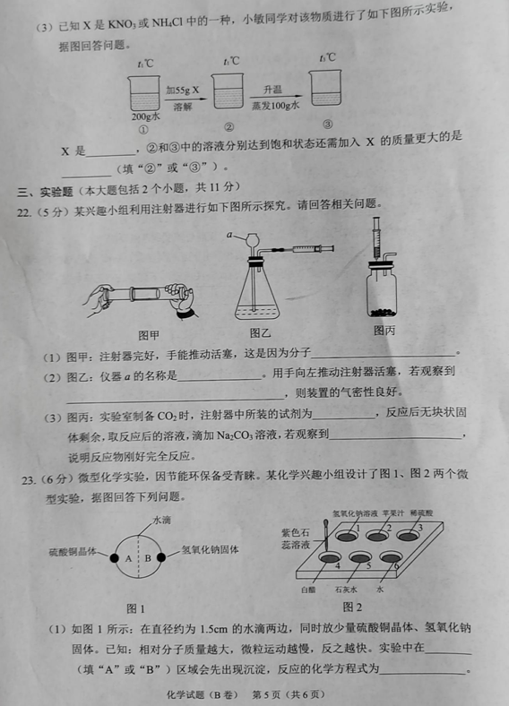 2024年重慶中考化學(xué)試卷真題及答案解析