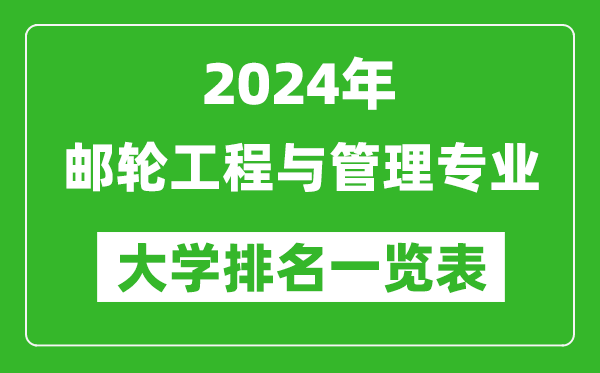 2024年全國(guó)郵輪工程與管理專業(yè)大學(xué)排名一覽表