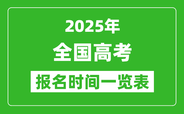 2025年全國(guó)各省市高考報(bào)名時(shí)間一覽表（附報(bào)名入口）