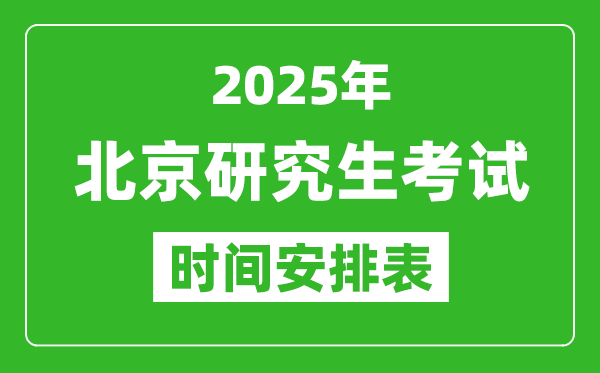 2025年北京考研時間安排,北京研究生考試時間表