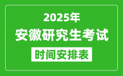 2025年安徽考研時間安排_安徽研究生考試時間表