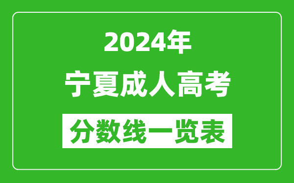 2024年寧夏成人高考錄取分?jǐn)?shù)線一覽表（含2022-2023歷年）