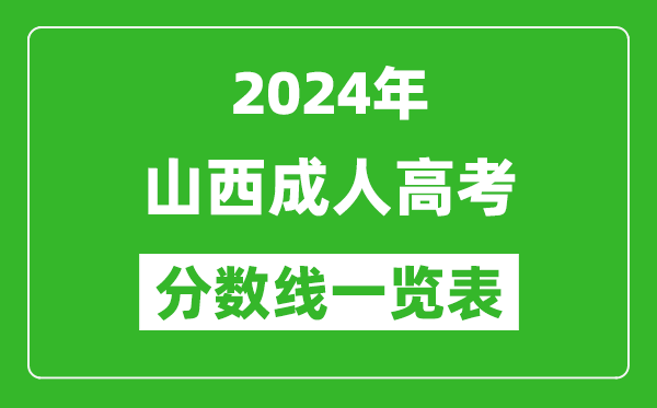 2024年山西成人高考錄取分?jǐn)?shù)線一覽表（含2022-2023歷年）