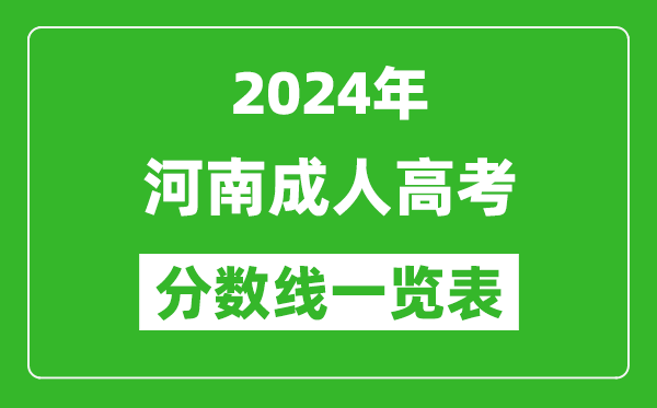 2024年河南成人高考錄取分?jǐn)?shù)線一覽表（含2022-2023歷年）