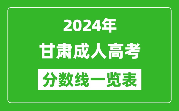 2024年甘肅成人高考錄取分?jǐn)?shù)線一覽表（含2022-2023歷年）