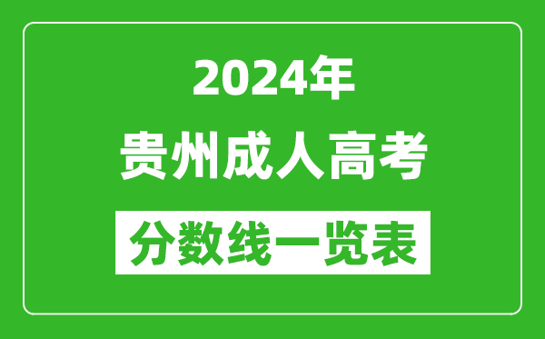 2024年貴州成人高考錄取分?jǐn)?shù)線一覽表（含2022-2023歷年）