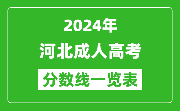 2024年河北成人高考錄取分?jǐn)?shù)線一覽表（含2022-2023歷年）