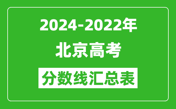 北京2024-2022近三年高考分?jǐn)?shù)線匯總表(2025參考)