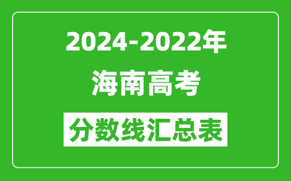 海南2024-2022近三年高考分數(shù)線匯總表(2025參考)