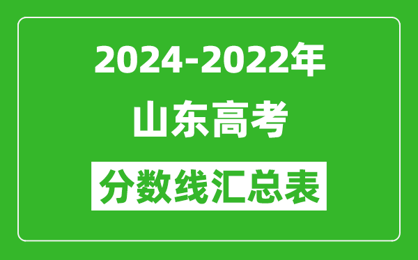 山東2024-2022近三年高考分?jǐn)?shù)線匯總表(2025參考)